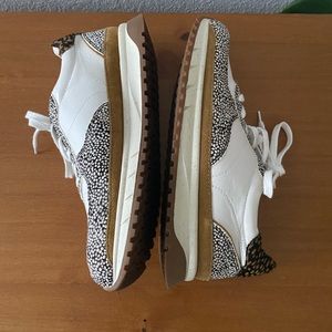 Madewell Kickoff Trainer Sneakers in Leather and Spot Mix Calf Hair